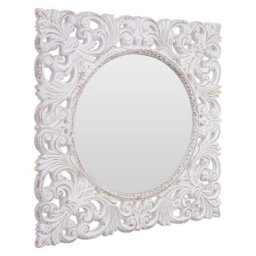 Orsina Helga Antique White Wall Mirror - thumbnail 2