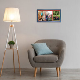 AK Frames 16X8 Gold Sleek Multi Photo Frame With Poppy Red Mount - Holds 3 Apertures (3X) 7X5 Photos - thumbnail 3
