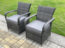 Fimous Rattan Garden Furniture Dining Set Table And Chairs Set Bistro Set Wicker Patio Outdoor 2 Chairs Plus Small Round Table - thumbnail 6