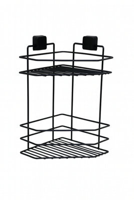Theownas 2 Tier Shower Corner Shelf. Wall Mounted Caddy With Adhesive Fixing, No Drill Rust Resistant Metal Bathroom Organiser. - image 1