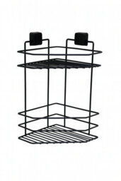 Theownas 2 Tier Shower Corner Shelf. Wall Mounted Caddy With Adhesive Fixing, No Drill Rust Resistant Metal Bathroom Organiser. - thumbnail 1