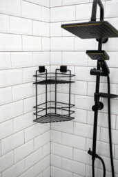 Theownas 2 Tier Shower Corner Shelf. Wall Mounted Caddy With Adhesive Fixing, No Drill Rust Resistant Metal Bathroom Organiser. - thumbnail 6
