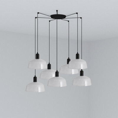 Luminosa Lighting Luminosa Tatawin Medium 7 Light White Cluster Drop Pendant Lamp