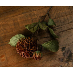 Hill Interiors Dahlia Artificial Flower Mustard/green (One Size) - thumbnail 2