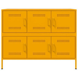 Berkfield Sideboard Mustard Yellow 100.5X39X79 Cm Steel - thumbnail 6