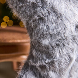 Dibor Set Of 2 Traditional Beresford Grey Faux Fur Xmas Gift Decoration Christmas Stocking For Kids - thumbnail 3