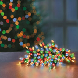 Premier Decorations Limited 200 Led Supabrights Multi-Coloured Multi-Action Green Cable - thumbnail 2