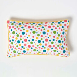 Homescapes Cotton Multi Colour Polka Dots Cushion Cover, 30 X 50 Cm - thumbnail 1