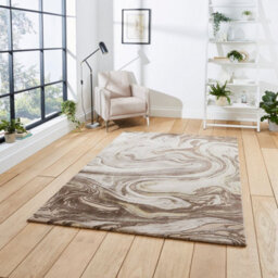 Beige/gold Abstract Modern Easy To Clean Rug For Living Room Bedroom & Dining Room-120Cm X 170Cm - thumbnail 1