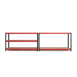 Rb Boss Garage Shelving Unit 5 Shelf Mdf Red & Black Powder Coated Steel (H)1800mm (W)1600mm (D)600mm - thumbnail 6