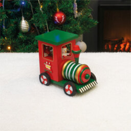 Netagon Home Festive Wooden Musical Christmas Train Music Box - thumbnail 8
