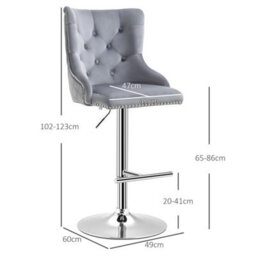 Adjustable Bar Stools Set Of 2, Swivel Bar Chairs W/ Back Footrest, Grey - thumbnail 2