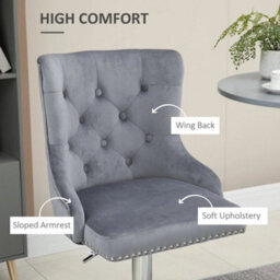 Adjustable Bar Stools Set Of 2, Swivel Bar Chairs W/ Back Footrest, Grey - thumbnail 6