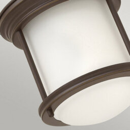 Luminosa Lighting Elstead Hinkley Hadrian 1 Light Flush Mount Oil Rubbed Bronze With Opal Glass Ip44 - thumbnail 2