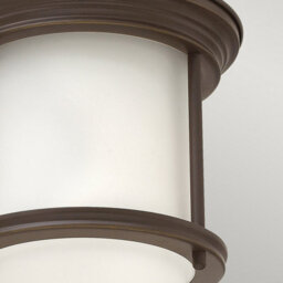 Luminosa Lighting Elstead Hinkley Hadrian 1 Light Flush Mount Oil Rubbed Bronze With Opal Glass Ip44 - thumbnail 3