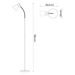 GoodHome Hetange Satin Nickel Effect Floor Light - thumbnail 7