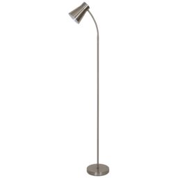 GoodHome Hetange Satin Nickel Effect Floor Light - thumbnail 2