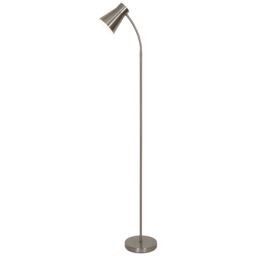 GoodHome Hetange Satin Nickel Effect Floor Light - thumbnail 3