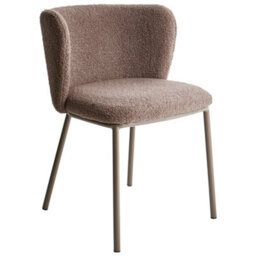Beliani Set Of 2 Dining Chairs Mina Ii Boucle Light Brown - thumbnail 5