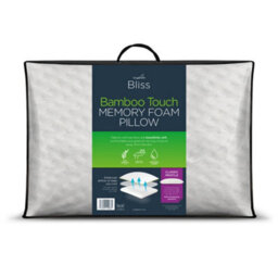 Snuggledown Bamboo Memory Foam Pillow 1 Pack Medium Support Orthopaedic Pillow Machine Washable Zipped Cover 74X48Cm