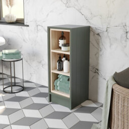 Affine Traditional Double Vanity Basin Unit & Shelving Bathroom Furniture Green - thumbnail 5
