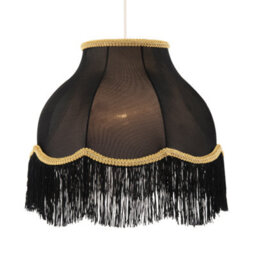 Happy Homewares Classic Chic Victorian Style Lamp Shade In Black Elasticated Fabric - thumbnail 2