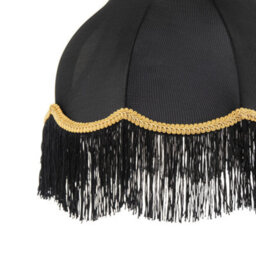 Happy Homewares Classic Chic Victorian Style Lamp Shade In Black Elasticated Fabric - thumbnail 3