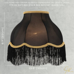 Happy Homewares Classic Chic Victorian Style Lamp Shade In Black Elasticated Fabric - thumbnail 6