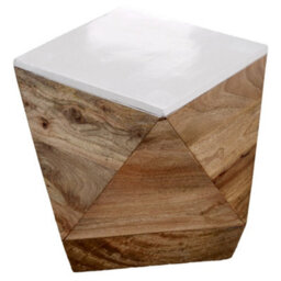 Wyld Haus Alington Mango Wood Side Table With White Resin Top - thumbnail 3