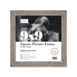 9X9 Walnut Ornate Picture Frame (22.9 X 22.9Cm) Poster, Photo, Artwork, Gallery Wall Or Print - thumbnail 1