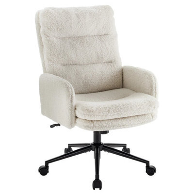 White Arm Chair Ergonomic High Back Swivel - image 1