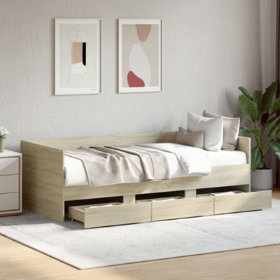 Berkfield Daybed With Drawers Without Mattress Sonoma Oak 100X200 Cm - image 1