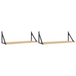 Berkfield Wall Shelves 2 Pcs Sonoma Oak 80X25X25.5 Cm Engineered Wood - thumbnail 2