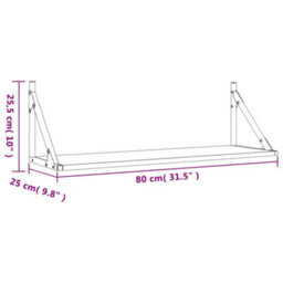 Berkfield Wall Shelves 2 Pcs Sonoma Oak 80X25X25.5 Cm Engineered Wood - thumbnail 9