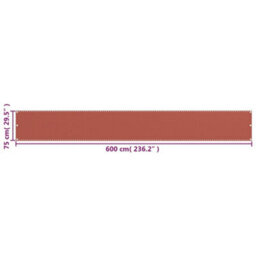 Berkfield Balcony Screen Terracotta 75X600 Cm Hdpe - thumbnail 5