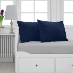 Neel Blue 220Gsm Crushed Velvet Square Cushion Covers, Set Of 2 Navy Pillow Case, 45Cm X 45Cm