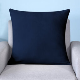 Neel Blue 220Gsm Crushed Velvet Square Cushion Covers, Set Of 2 Navy Pillow Case, 45Cm X 45Cm - thumbnail 7