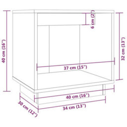 Berkfield Bedside Cabinet Grey 40X30X40 Cm Solid Wood Pine - thumbnail 7