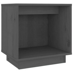 Berkfield Bedside Cabinet Grey 40X30X40 Cm Solid Wood Pine - thumbnail 2