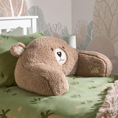 OHS Bear Teddy Fleece Reading Cuddle Cushion Soft Plush Gaming Reading Bed Support - image 1