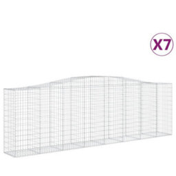 Berkfield Arched Gabion Baskets 7 Pcs 400X50X120/140 Cm Galvanised Iron - thumbnail 2