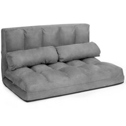 Costway 3 In 1 Folding Lazy Sofa Bed Floor Sleeper Seat 6-Position Adjustable 2 Pillows - thumbnail 1
