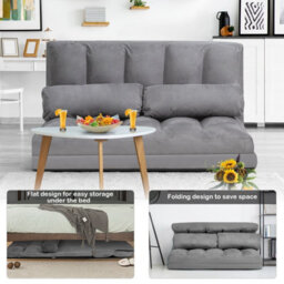 Costway 3 In 1 Folding Lazy Sofa Bed Floor Sleeper Seat 6-Position Adjustable 2 Pillows - thumbnail 9
