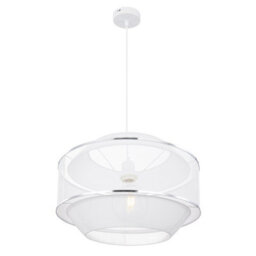 Luminosa Lighting Luminosa Vigatto Cylindrical Pendant Ceiling Light White 1X E27 - thumbnail 1