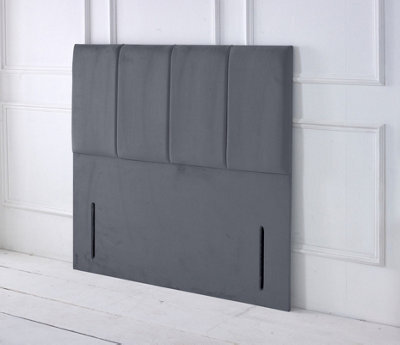 "Adore Designs Stafford Plush Velvet 5Ft Kingsize 50"" Floor Standing Headboard - Grey"