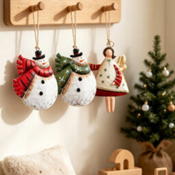CLEFFNS 4Pcs Rustic Metal Snowmen Ornament For Christmas Tree Decoration Snowman Christmas Hanging Ornament Xmas Holiday Decor - thumbnail 4