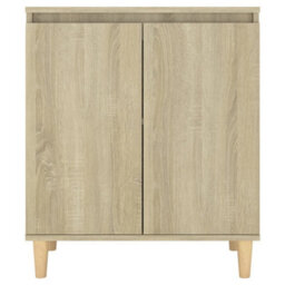 Berkfield Sideboard With Solid Wood Legs Sonoma Oak 60X35X70 Cm Engineered Wood - thumbnail 5