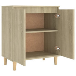 Berkfield Sideboard With Solid Wood Legs Sonoma Oak 60X35X70 Cm Engineered Wood - thumbnail 7
