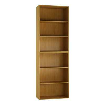 Urbn-Living Urbnliving Height 180Cm Wide 6 Tier Book Shelf Deep Bookcase Storage Cabinet Display Colour Beech Dining Living Room - image 1