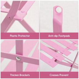Mof 3-Piece Folding Bistro Set, Outdoor Garden Metal Table And Chairs, Powder-Coated Steel, 4 Colours Available (Pink) - thumbnail 5